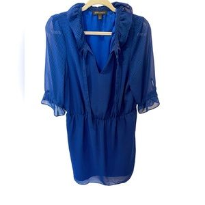 Banana Republic blue/black houndstooth mini dress. Size large.